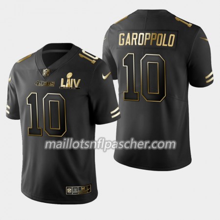 Maillot San Francisco 49ers Jimmy Garoppolo 10 Nike Noir Golden Edition 2020 Super Bowl LIV - Homme